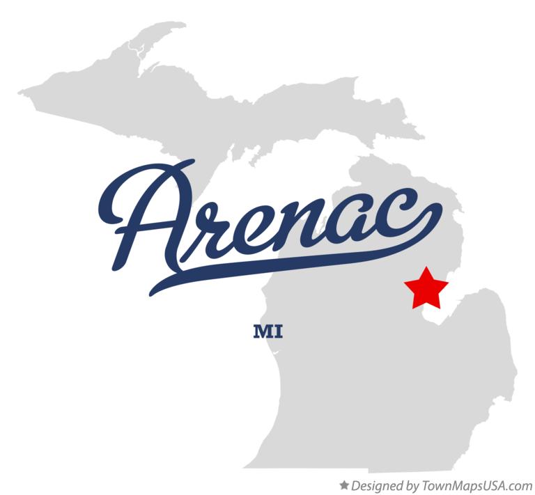 Map of Arenac Michigan MI