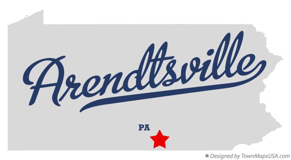 Map of Arendtsville Pennsylvania PA