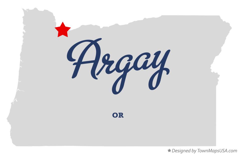 Map of Argay Oregon OR