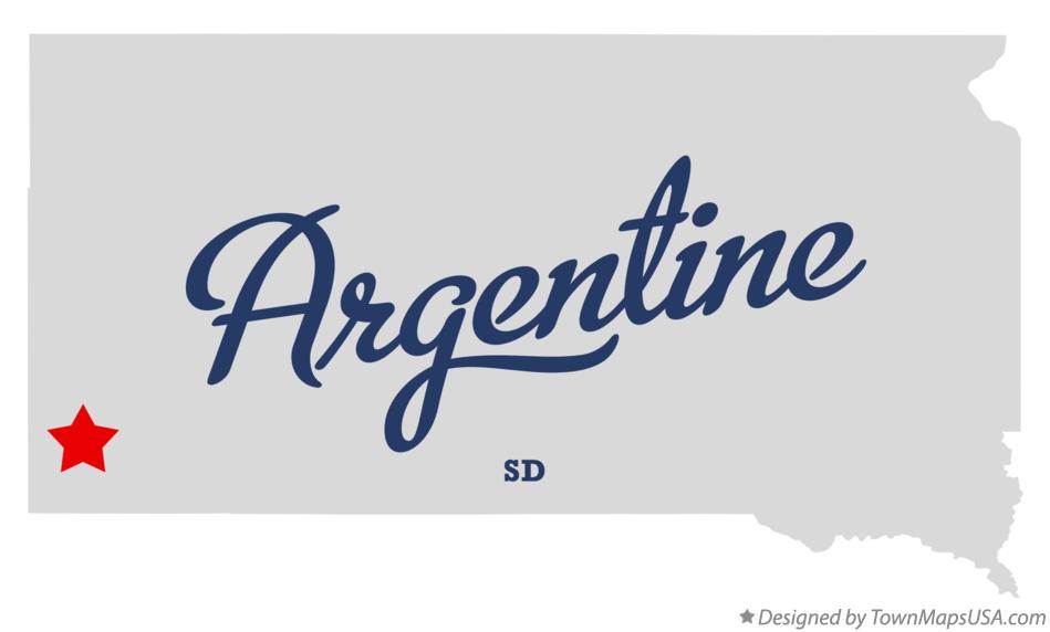 Map of Argentine South Dakota SD