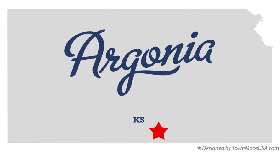 Map of Argonia Kansas KS