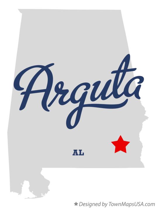 Map of Arguta Alabama AL