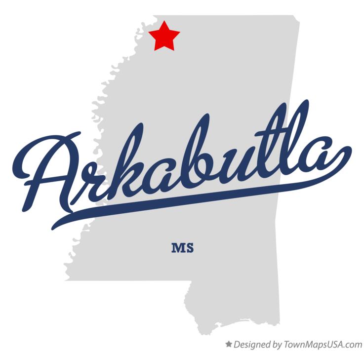 Map of Arkabutla Mississippi MS