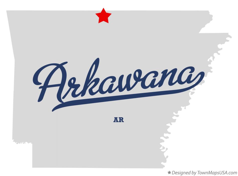 Map of Arkawana Arkansas AR