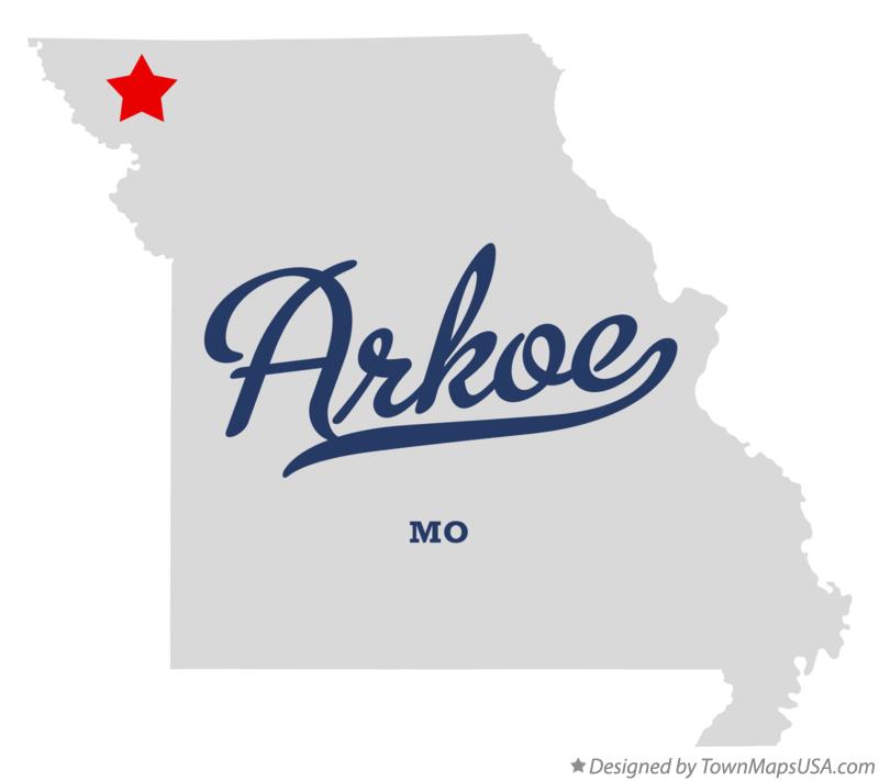 Map of Arkoe Missouri MO