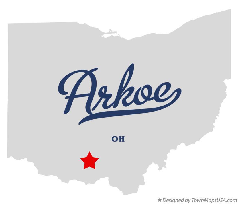 Map of Arkoe Ohio OH