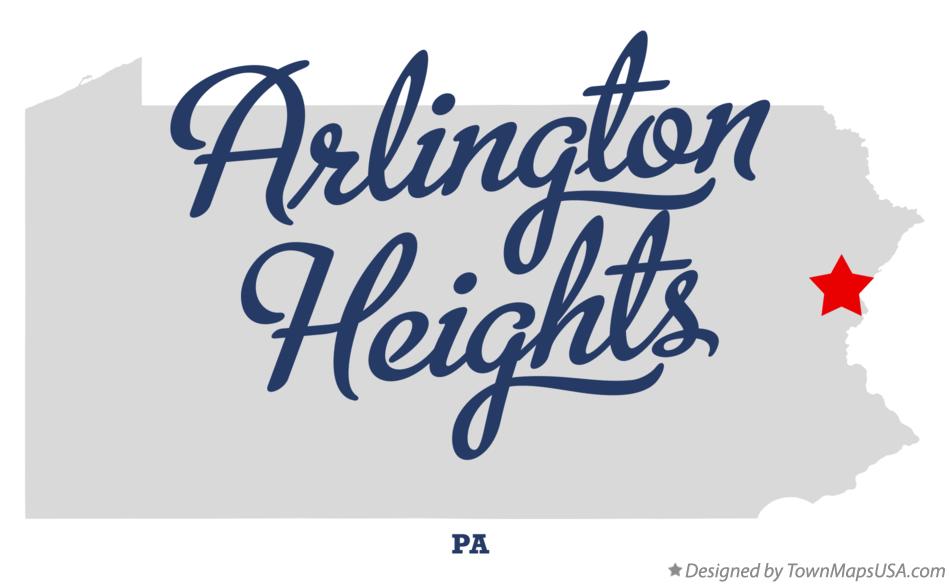 Map of Arlington Heights Pennsylvania PA