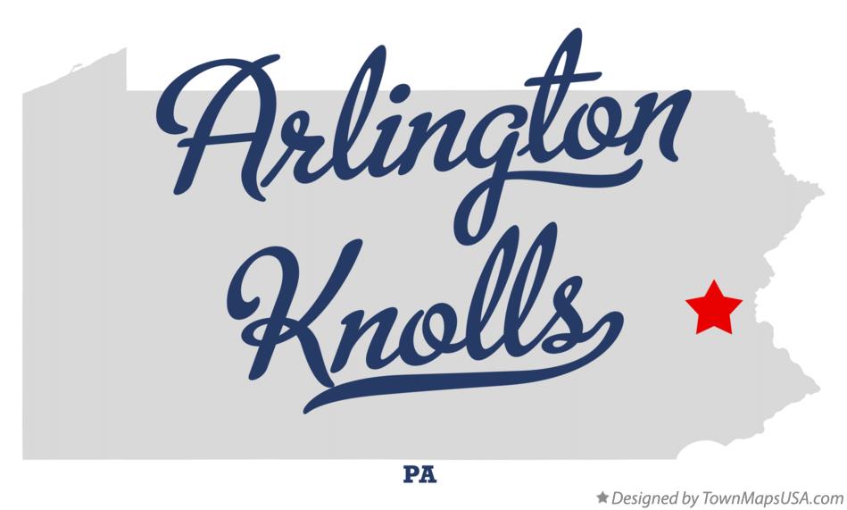 Map of Arlington Knolls Pennsylvania PA