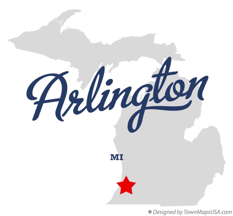 Map of Arlington Michigan MI