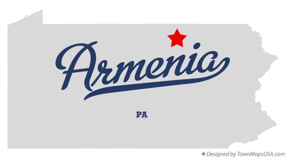 Map of Armenia Pennsylvania PA
