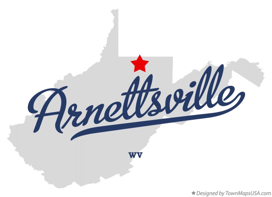 Map of Arnettsville West Virginia WV