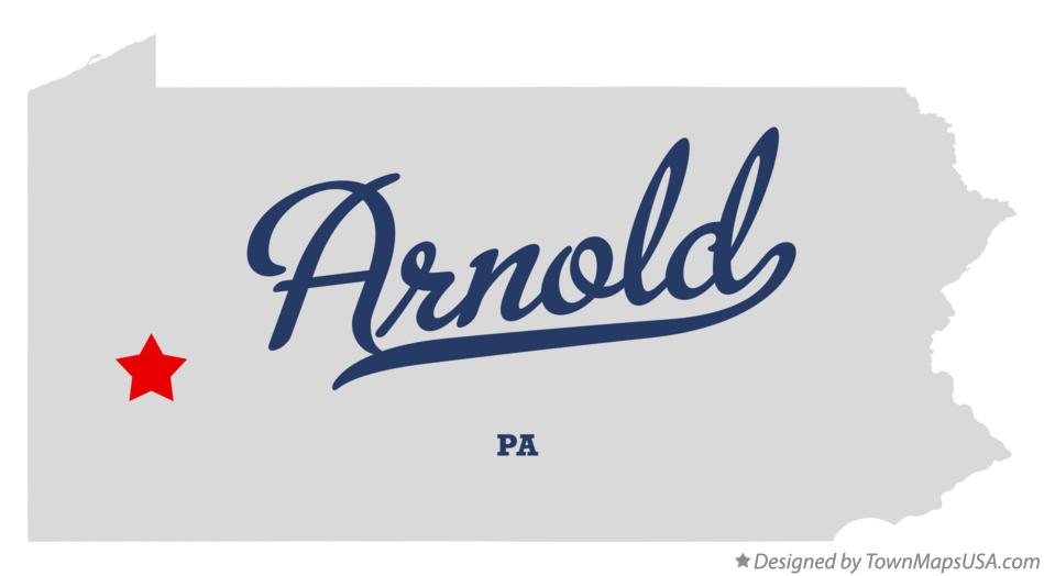 Map of Arnold Pennsylvania PA