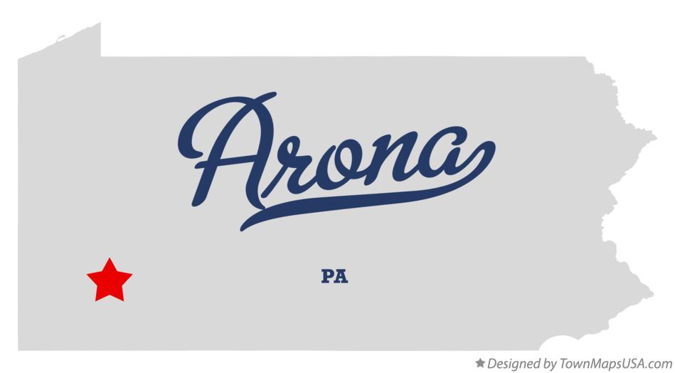 Map of Arona Pennsylvania PA