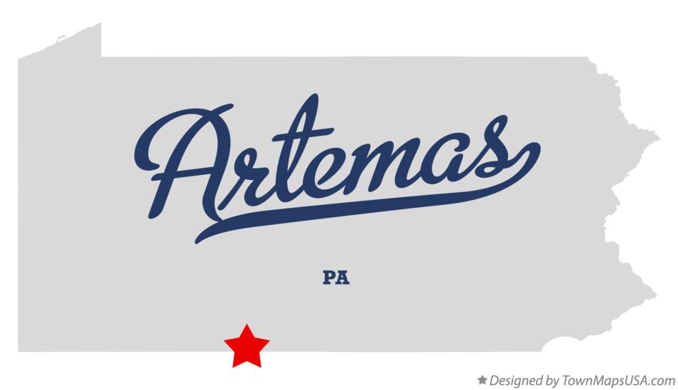 Map of Artemas Pennsylvania PA