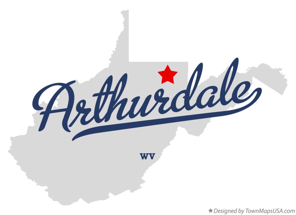 Map of Arthurdale West Virginia WV
