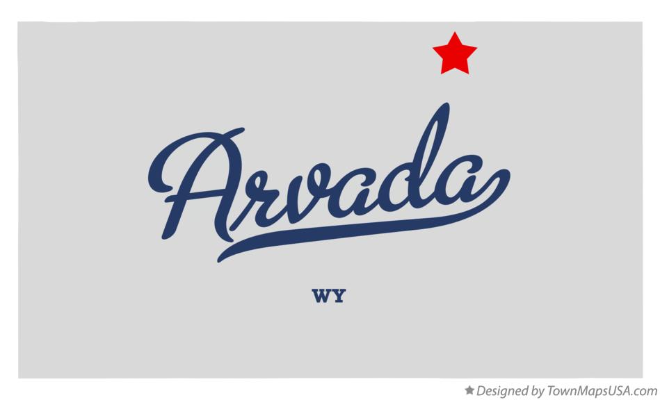 Map of Arvada Wyoming WY