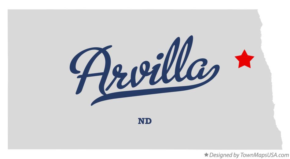Map of Arvilla North Dakota ND