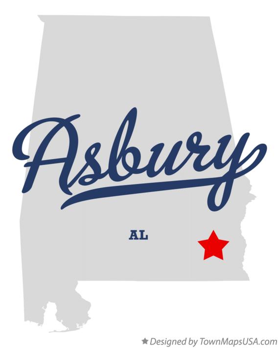 Map of Asbury Alabama AL