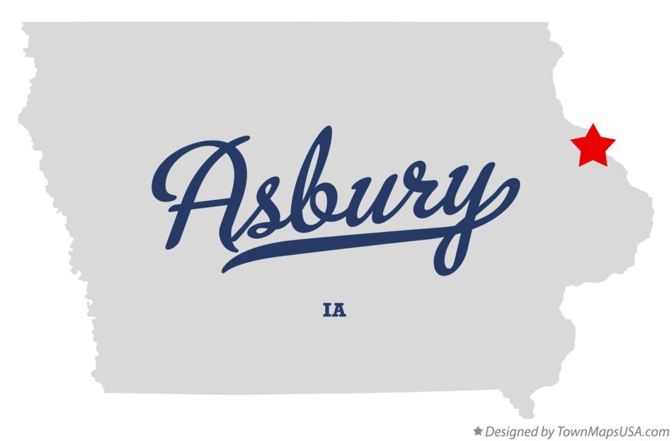 Map of Asbury Iowa IA