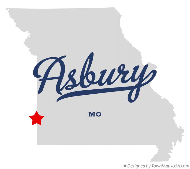 Map of Asbury Missouri MO