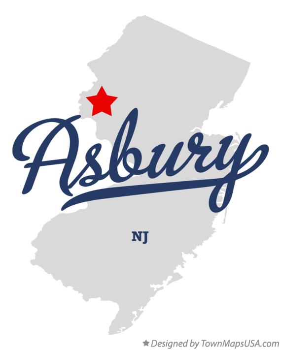 Map of Asbury New Jersey NJ