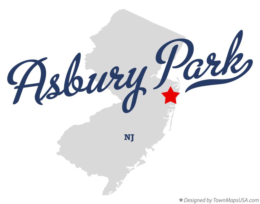 Map of Asbury Park New Jersey NJ
