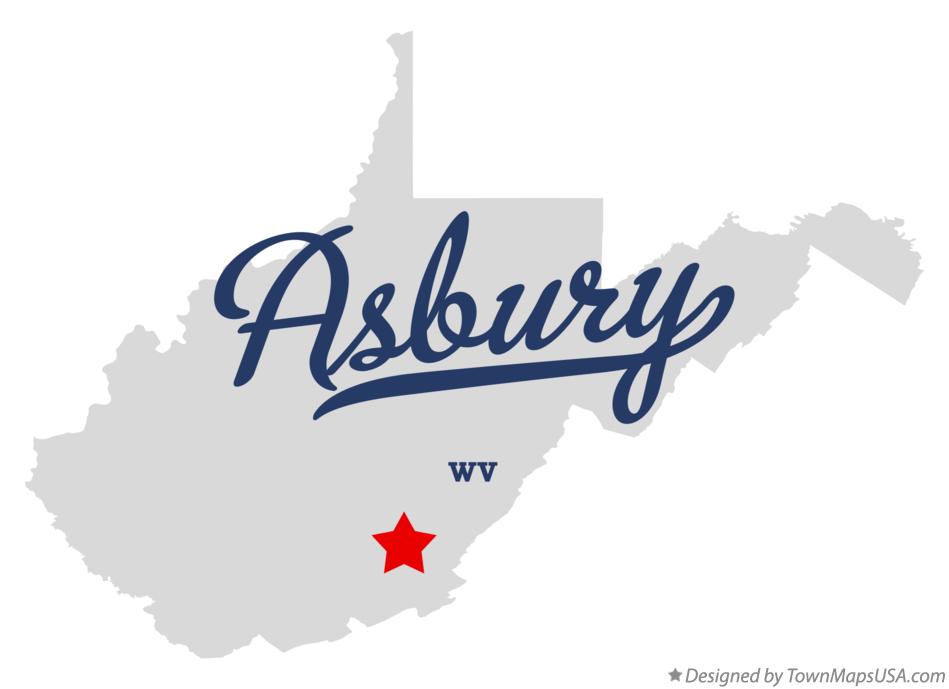 Map of Asbury West Virginia WV
