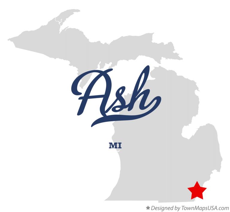 Map of Ash Michigan MI