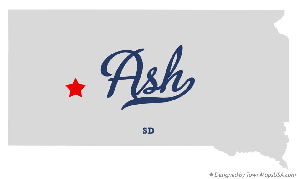 Map of Ash South Dakota SD