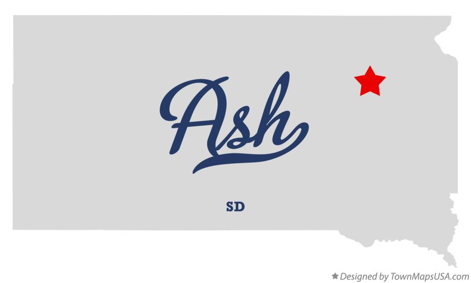 Map of Ash South Dakota SD