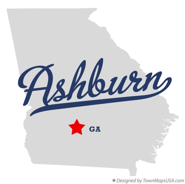 Map of Ashburn Georgia GA