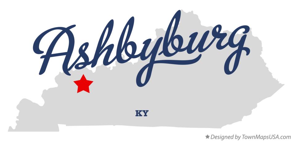 Map of Ashbyburg Kentucky KY