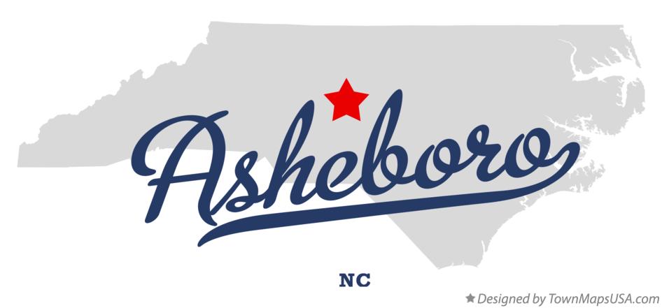 Map of Asheboro North Carolina NC