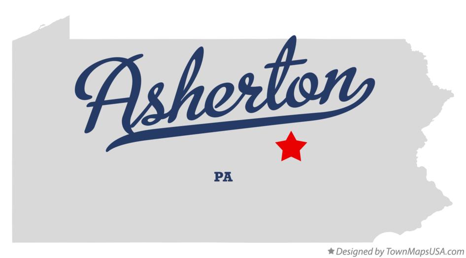 Map of Asherton Pennsylvania PA