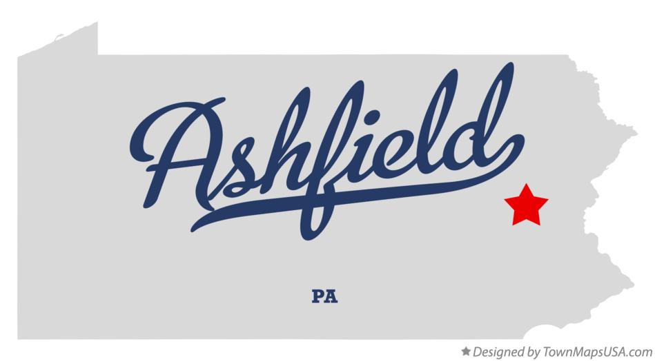 Map of Ashfield Pennsylvania PA