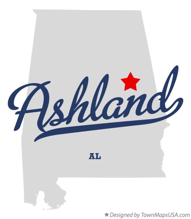 Map of Ashland Alabama AL