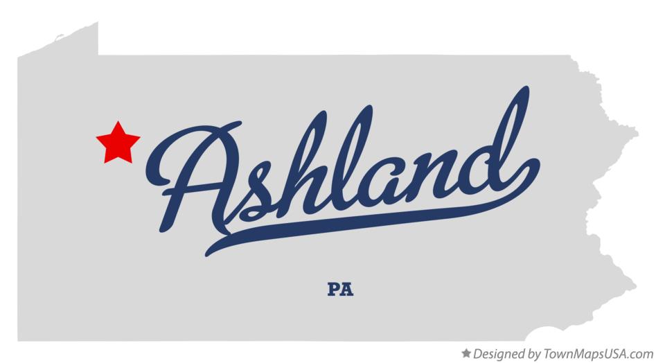 Map of Ashland Pennsylvania PA