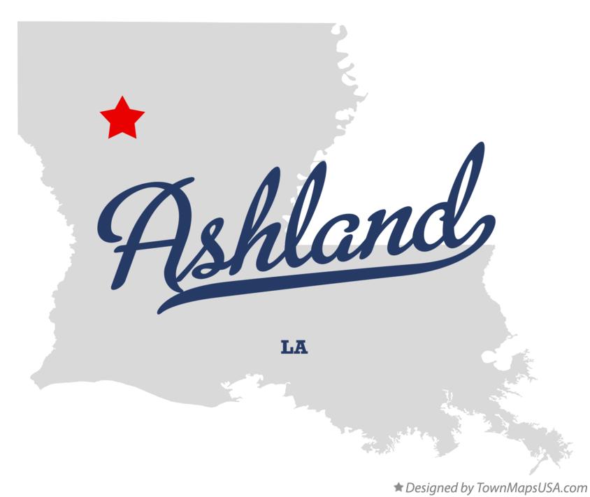 Map of Ashland Louisiana LA
