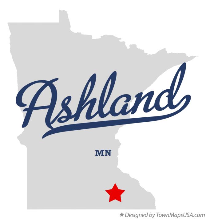 Map of Ashland Minnesota MN
