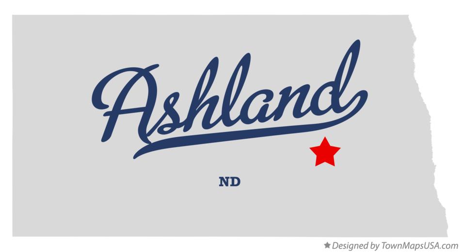Map of Ashland North Dakota ND