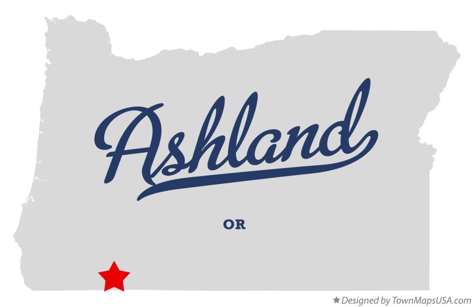Map of Ashland Oregon OR