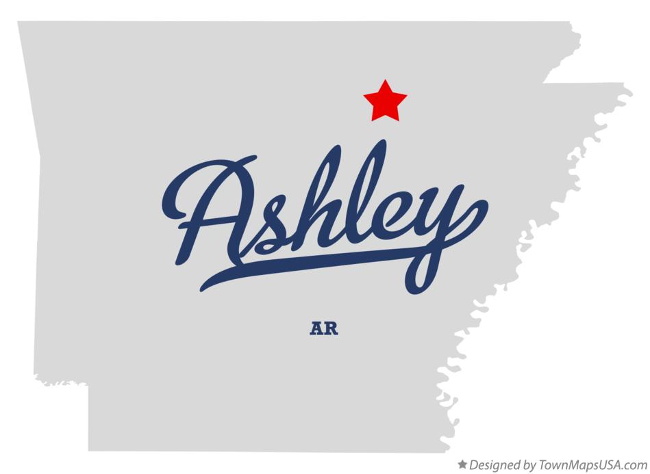 Map of Ashley Arkansas AR