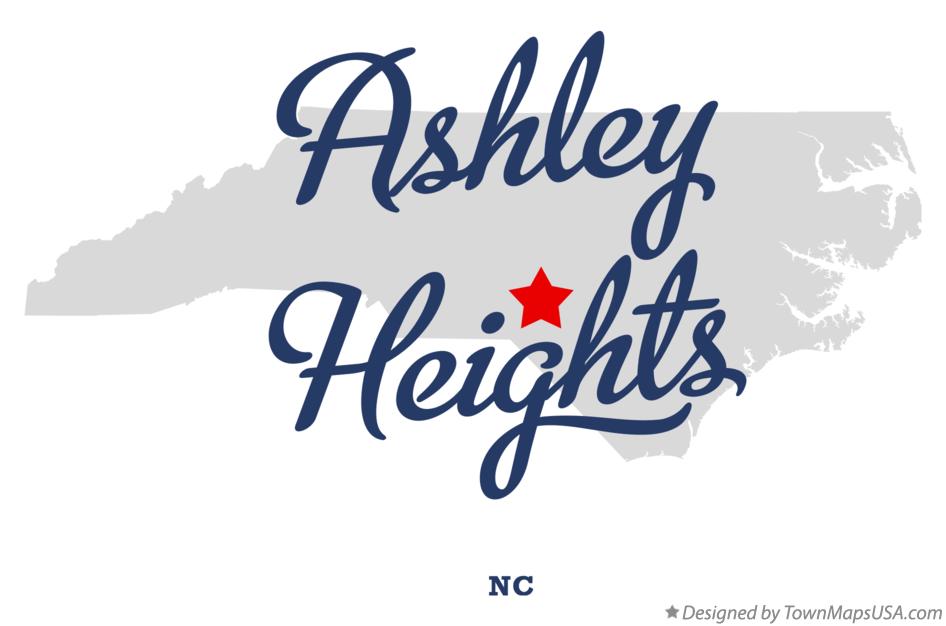 Map of Ashley Heights North Carolina NC