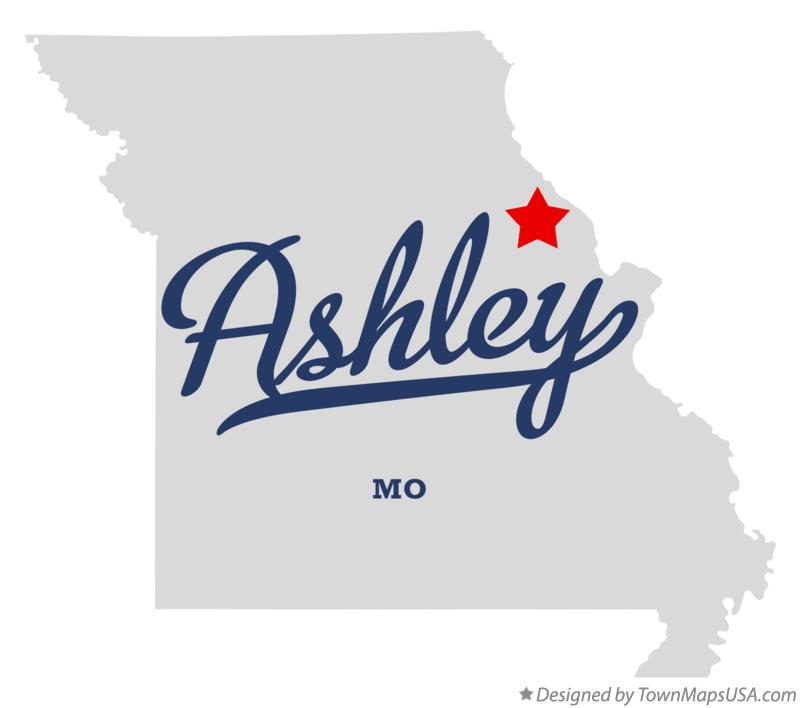 Map of Ashley Missouri MO