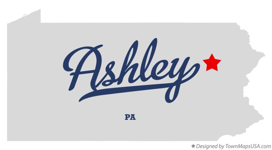 Map of Ashley Pennsylvania PA