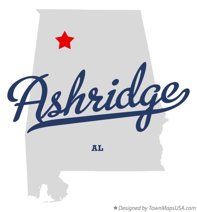 Map of Ashridge Alabama AL