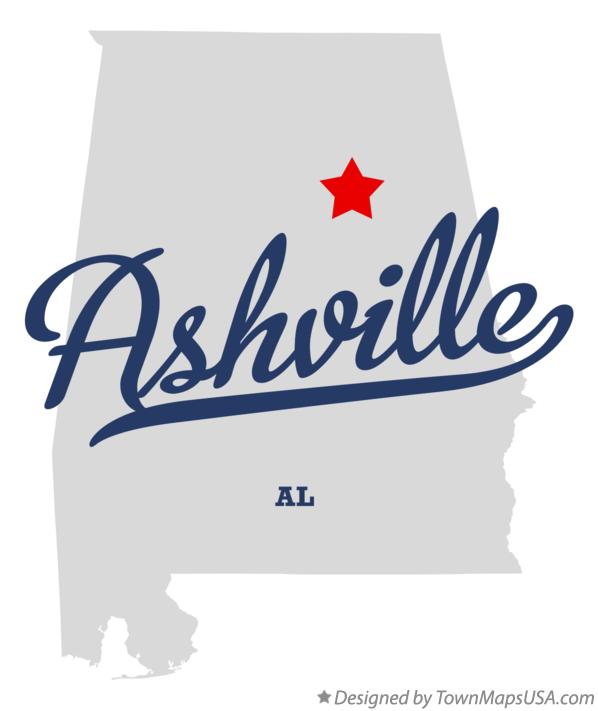 Map of Ashville Alabama AL