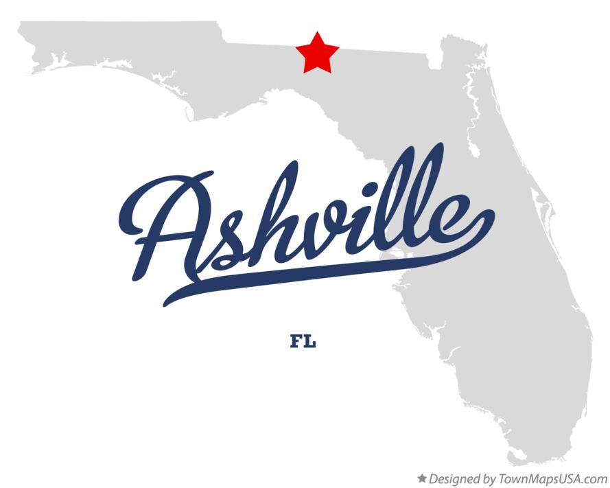 Map of Ashville Florida FL
