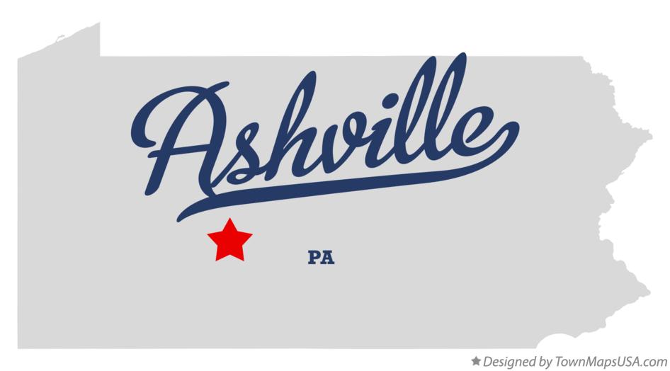 Map of Ashville Pennsylvania PA