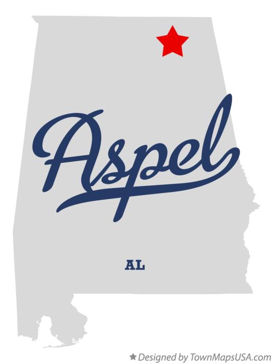 Map of Aspel Alabama AL